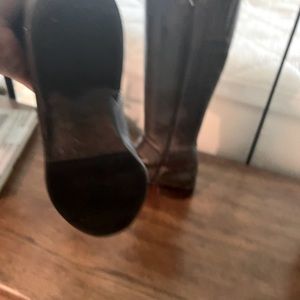 Dark brown leather fashion boots